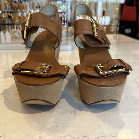 Michael Kors brown leather and suede wedges size 9 - Picture 4 of 8